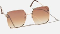 Rubi - Ivy Square Sunglasses - Gold/brown