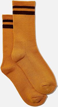 Rubi - Club House Crew Sock - Mustard/brown