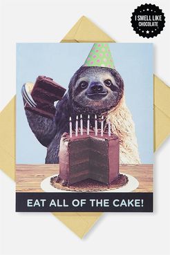 Typo - Premium Nice Birthday Card - Scented cake sloth