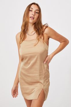 - Woven Kerr Strappy Mini Dress - Sand dune