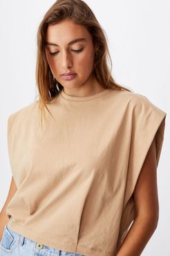 - Form Focus Shoulder Tank - Caramel brown