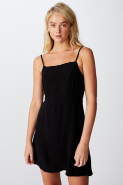 - Woven Kendall Mini Dress - Black