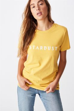 - Classic Slogan T Shirt - Stardust/honey gold