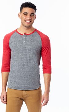 Basic Eco-Jersey 3/4 Sleeve Raglan Henley Shirt