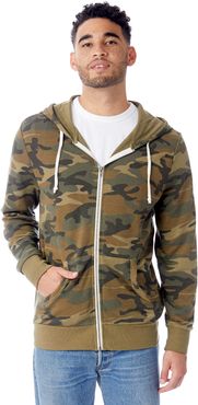 Laid Back Printed Burnout French Terry Zip Hoodie