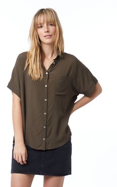 Rayon Challis Button Down Shirt