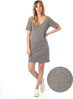 V-Neck Henley Vintage Rib Dress