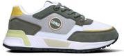 Sneaker donna bianca/verde militare/gialla in suede