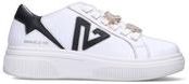 Sneaker donna bianca/nera in pelle