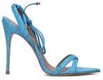 Sandalo donna azzurro in pelle