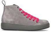 Polacchino donna grigio/fucsia in suede