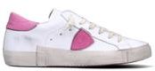 Sneaker donna bianca/rosa in pelle