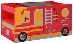 Set Tavolo per Bambini 3pz Design Camion dei Pompieri in Legno
