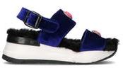 Sneaker donna blu/nera in pelle