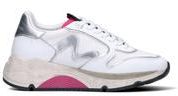 Sneaker donna bianca/argento/rosa in pelle