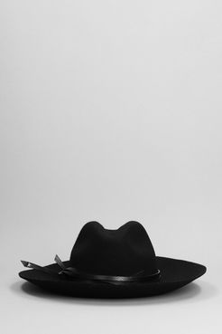 Cappello Fedora Hat in Lana Nera