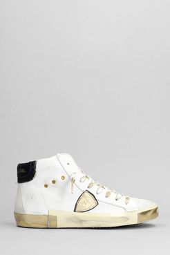 Sneakers Prsx in pelle e camoscio Bianco