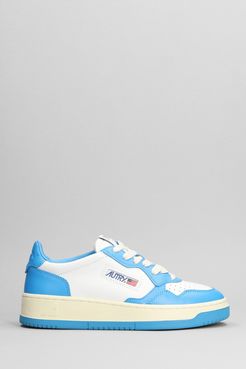 Sneakers Autry 01 in Pelle Celeste