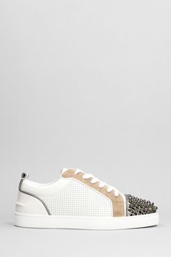 Sneakers Louis junior spikes  in pelle e camoscio Bianco