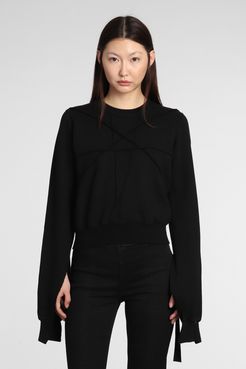 Felpa Cropped sweat in Cotone Nero