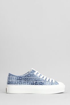 Sneakers City low in Cotone Blu