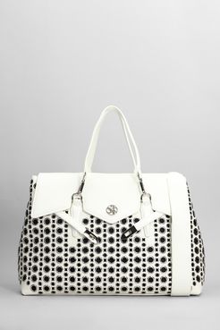 Tote Quiny Hole Large in Pelle Bianca