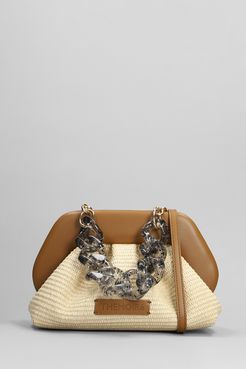 Pochette Tia Straw in rafia Beige