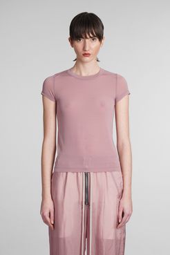 T-Shirt Cropped level t in Cupro Rosa