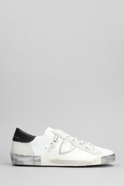 Sneakers Prsx Low in pelle e camoscio Bianco