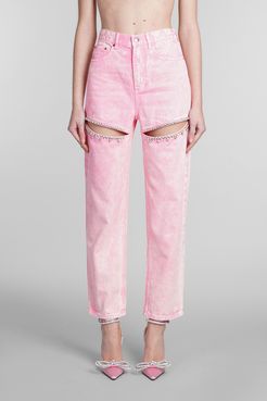 Jeans  in Cotone Rosa