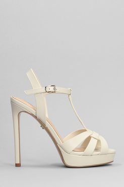 Sandali Aria Platform in Pelle Beige