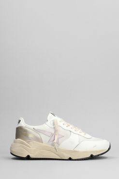 Sneakers Running in pelle e tessuto Bianco