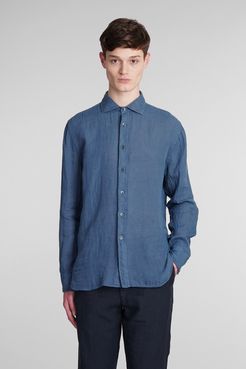 Camicia  in lino Blu