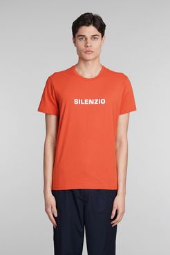 T-Shirt Silenzio in Cotone Arancione