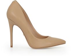 Danna Pointed Toe Stiletto Soft Beige Leather