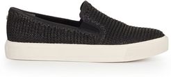 Erie Raffia Slip-On Sneaker Black Raffia