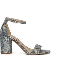 Daniella Block Heel Sandal Dusty Blue Snake