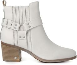 Dalma Biker Bootie Bright White Leather