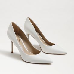 Hazel Pointed Toe Heel Bright White Leather