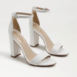 Yaro Block Heel Sandal White Leather