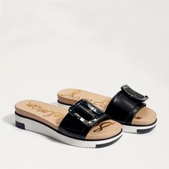 Ariane Slide Sandal Black Leather