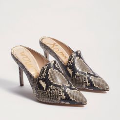 Harlee Stiletto Mule Ecru Multi Snake