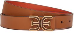Mini Reversible Logo Belt Rust/Copper Leather