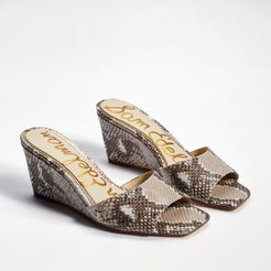 Tesma Wedge Mule Truffle Multi Snake