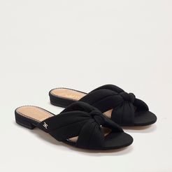 Tash Knotted Slide Sandal Black Linen