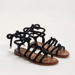 Esperanza Gladiator Rope Sandal Black