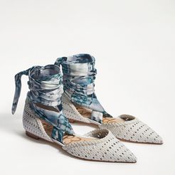 Sloane Scarf Lace Up Flat Bright White