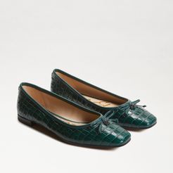 Jillie Flat Green Ivy Croco