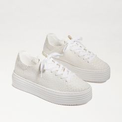 Pippy Lace Up Sneaker White Snake Leather