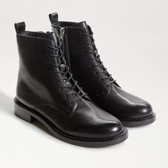 Nina Combat Boot Black Leather